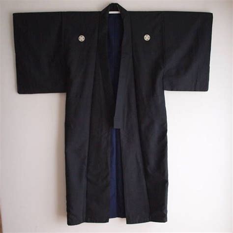 Black Montsuki Japanese Kimono Formal Black Silk Kimono Men Etsy