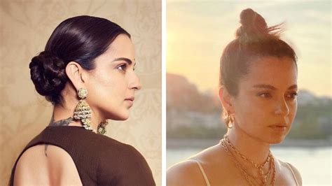 Kangana Ranaut Wows Fans With Elegant Two Bun Hairstyle See The Diva