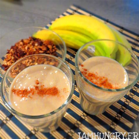 Smoothie banane avoine et lait damande - IAMHUNGRY