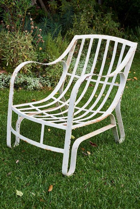 White Wrought Iron Garden Lounge Chairs With Cushions Decorative