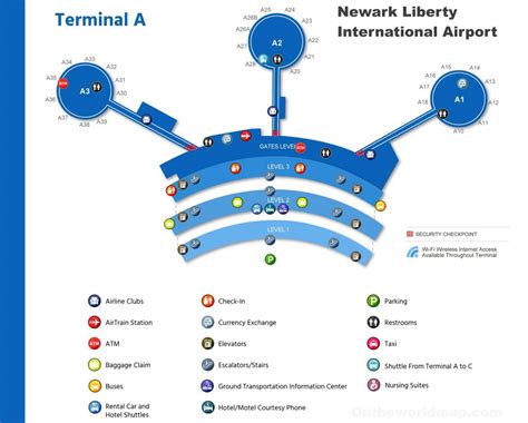 Terminal A Map Newark Liberty International Airport Ewr