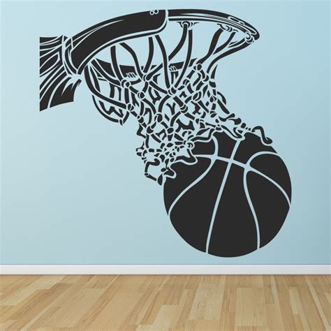 Basketball Hoop Wall Sticker American Sports Wall Decal Kids Bedroom