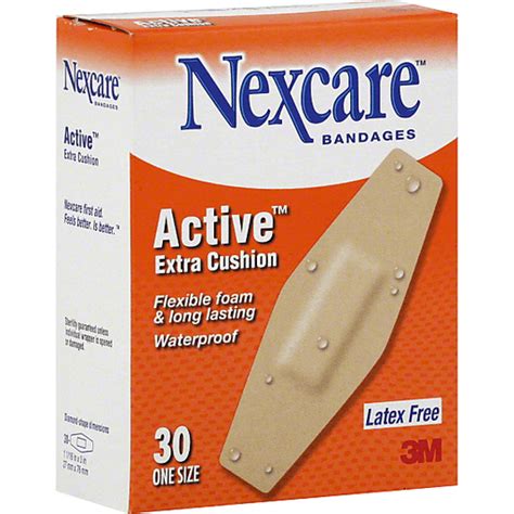 Nexcare Active Bandages Extra Cushion Waterproof One Size Bandages