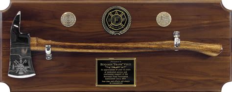 Full Size Firefighter Axe Plaque Axe Firefighter Shadow Box Display