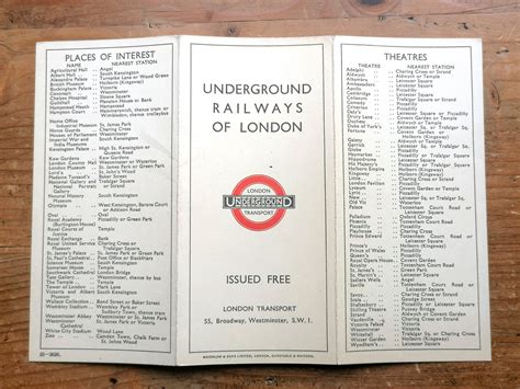 1933 London Underground Pocket Map Hc Beck 33 3636 Iconic Antiques