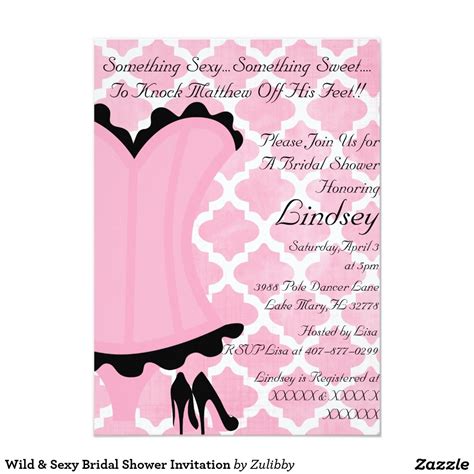 Wild And Sexy Bridal Shower Invitation Zazzle Bridal Shower Invitations Bridal Shower