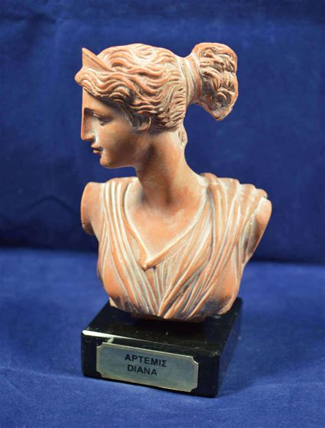 Artemis Sculpture Diana Bust Ancient Greek Goddess Of Hunt Etsy