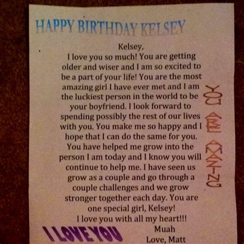 Congratulations birthday letter to a boyfriend. Pin by Kelsey Breneman on "I Am" Project | Birthday ...
