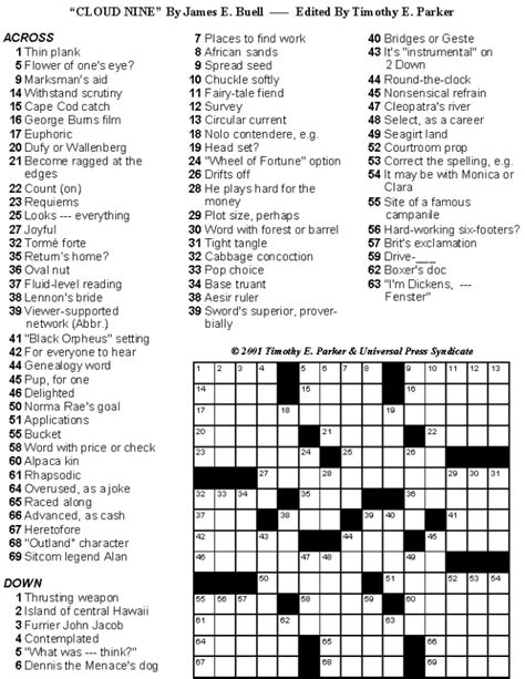 Printable Universal Crossword Puzzle Today If You Get Stumped On Any