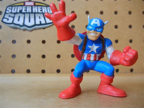 Marvel Super Hero Squad Captain America Light Blue W Shield On Back Ebay