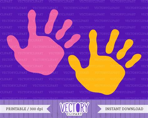 12 Handprint Clipart Set Kids Handprint Images By Vectoryclipart