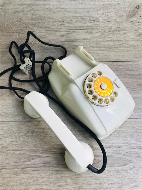 Vintage Milky Color Rotary Phone Plastic Soviet Telephone Desk Etsy