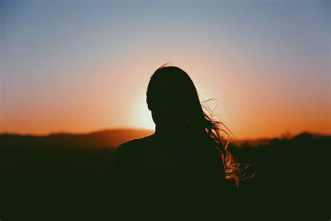 Girl Sunset Silhouette