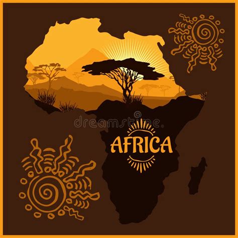 Africa Vector Poster Stock Vector Illustration Of Emblem 60966803