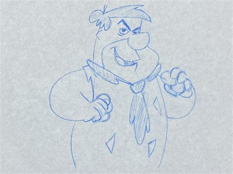 The Flintstones Original Drawing Of Frederick Fred Flintstone