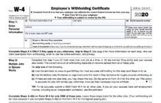 The irs form w4 plays an important role in tax filings each year, especially if you get a new job. irs form w-4v 2020 | W4 2020 Form Printable
