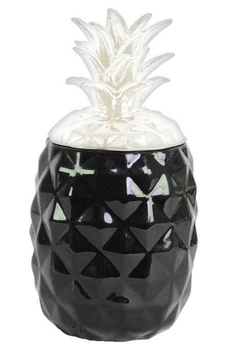 It goes well with the eclectic decor of the powder room the cool thing about pineapple wallpaper is that it stands out and gives spaces an unexpected look. Ceramic Pineapple Sculpture with Lid | Ceramic pineapple ...