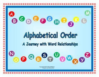 There are 16 colourful slides in this ppt. Freebie! Alphabetical order to the first letter. Five ...