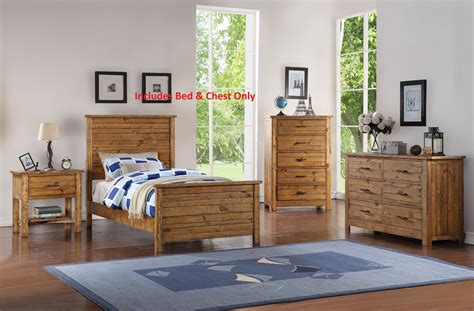 Shop with afterpay on eligible items. Madison 2 Piece Twin Size Natural Wood Rustic Kids Bedroom Set (Panel Bed, Chest) (KD) - Walmart.com