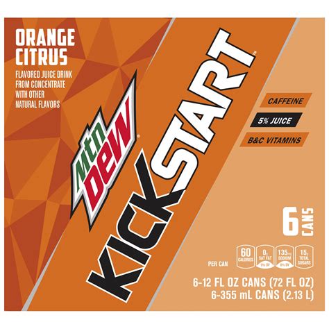 Mountain Dew Kickstart Orange Citrus Flavored Juice Drink Smartlabel