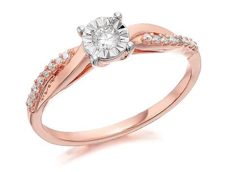 9ct Rose Gold Diamond Ring 17pts D7812 Fhinds Jewellers Rose