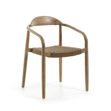 Combine it with a side table made of glass or a bookcase in oak. Janice Armchair Beige in 2020 | Kave home, Wood dining ...