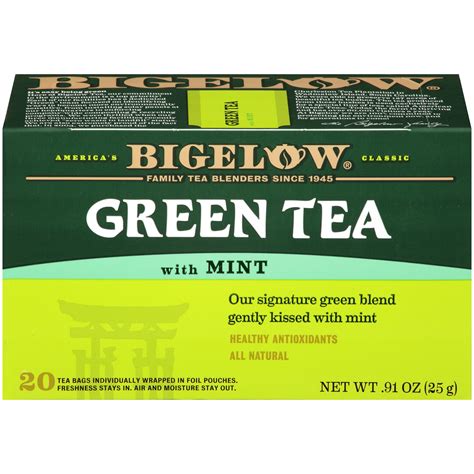 Bigelow Green Tea With Mint Tea Bags 20 Count