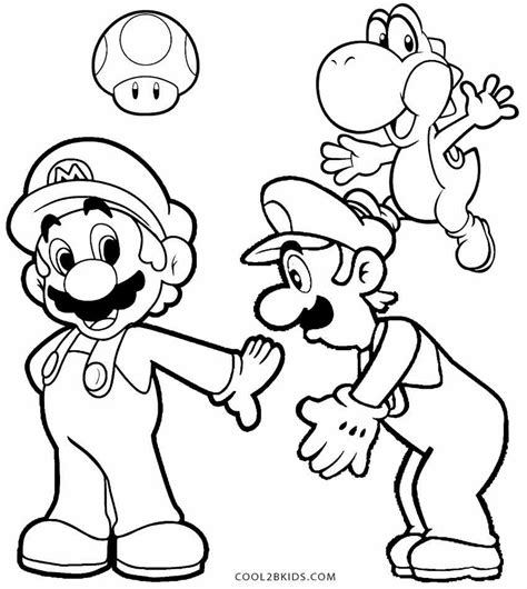Mario And Luigi And Yoshi Coloring Pages at GetDrawings | Free download