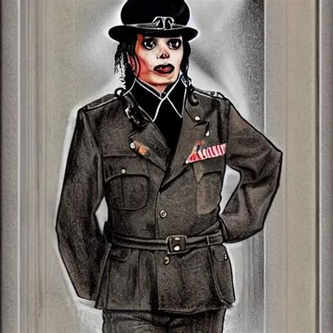 Michael Jackson Dressed As Adolf Lour Sketch Openart