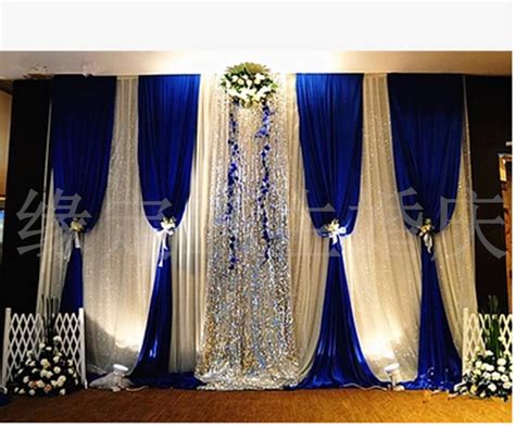 Free Shipping Royal Blue Wedding Backdrop With Silver Sequin In Middle