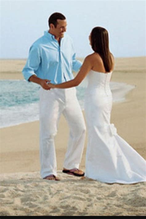 Will you be actually on the beach or near a what is her ideal vision of the wedding party? Men turquoise shirts white pants or shorts (With images ...
