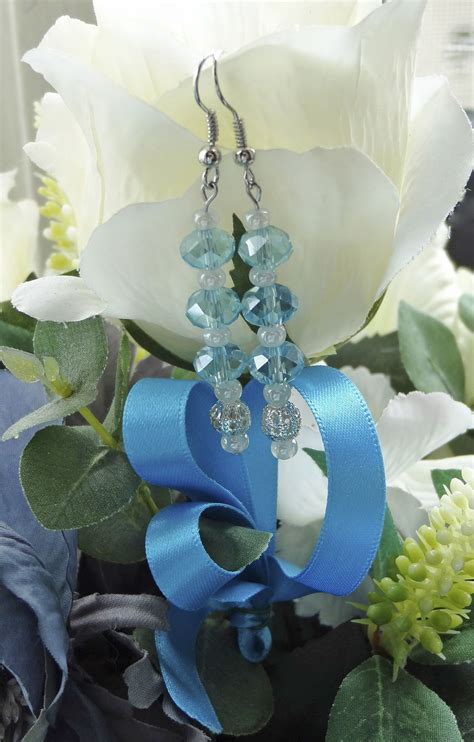 Blue Czech Glass Earrings To Match Necklace Handcrafted Necklace