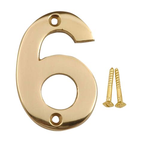 Brass Numeral 6 Dluxdekor