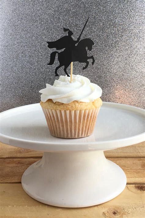 Knight Knights On Horse Cupcake Toppers Medieval Party Horse Cupcake