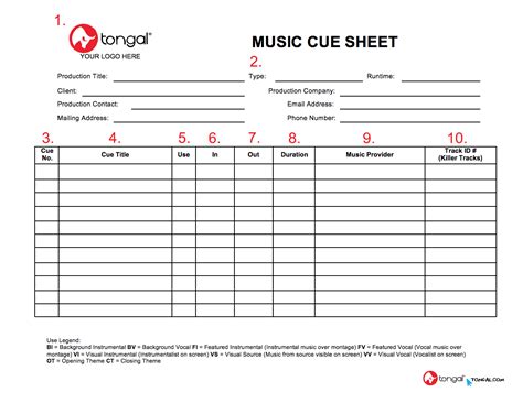 Some writers prefer the term music up. Music cue sheet for film