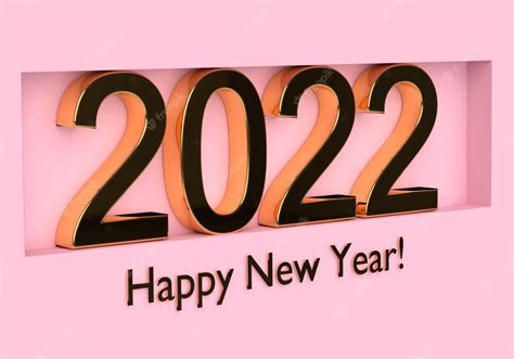 Premium Photo Gold Text Happy New Year With Number 2022 3d Rendering