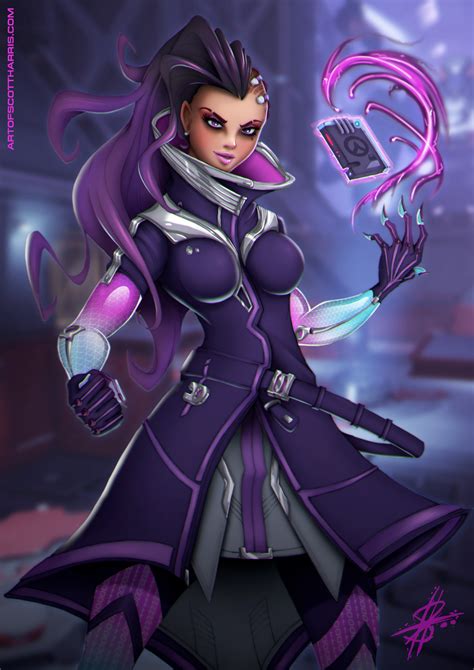 Overwatch Sombra Sexy Fan Art Anime Cosplaygame Playing Info
