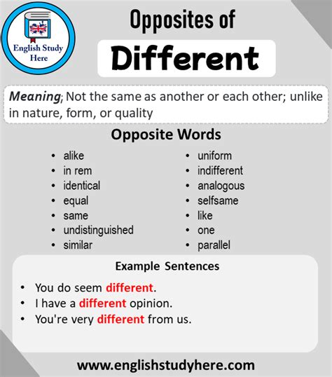 Opposite Of Different Antonym Of Different 15 Opposite Words For