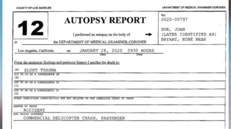 Kobe Bryant And Gigi Autopsy Report Leaked On Twitter Check It Here