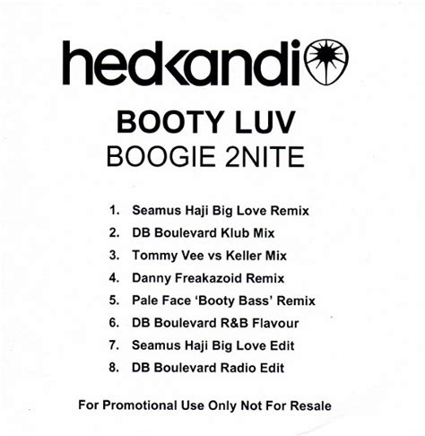 Booty Luv Boogie 2nite 2007 Cdr Discogs