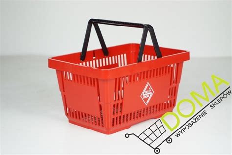 Koszyk sklepowy 22l z dwiema czarnymi rączkami, logo SKLEP POLSKI | Wyposażenie sklepów \ Wózki ...