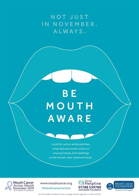 Colon cancer can develop over the course of 10 to 15 years before causing any symptoms. November - Mouth Cancer Action Month - Carriage Works Dental
