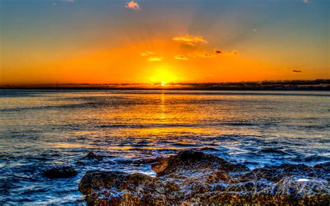 Download Wallpaper 3840x2400 Sunset Horizon Sea Surf Hawaii Ocean