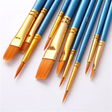 10pcsset Fine Tip Details Artist Paint Brush Set Oil Watercolour