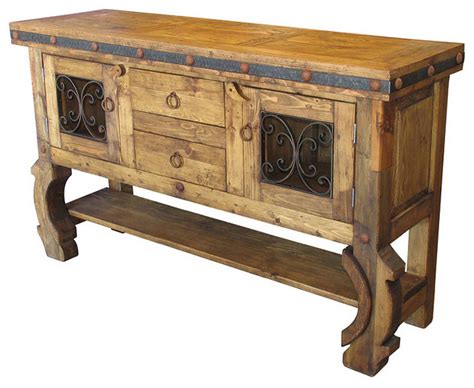 Rustic Spanish Colonial Hutch Mediterranean Buffets And Sideboards