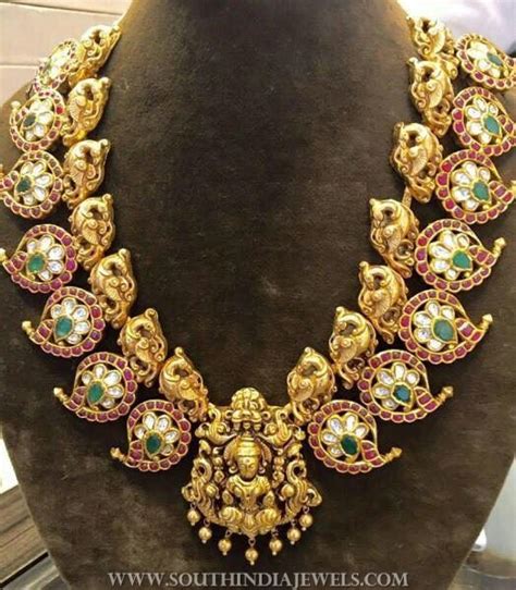 Gold Temple Necklace From Anagha Jewellery South India Jewels
