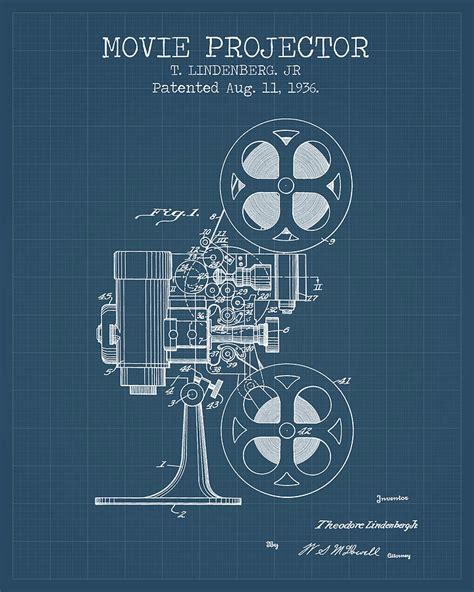 Movie Projector Blueprints Digital Art By Dennson Creative Pixels