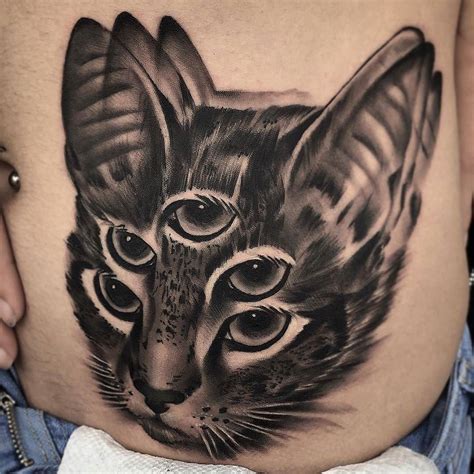Arab republic of egypt cat tattoo. Double Vision by @dayroninkaholik at @inkaholik_tattoos in ...