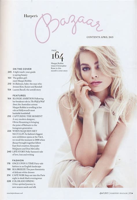 Margot Robbie Harpers Bazaar Magazine Uk April 2015 Issue Updated • Celebmafia