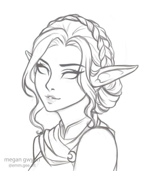 Easy Anime Elf Drawing Free Lineart Download Free Lineart Png Images